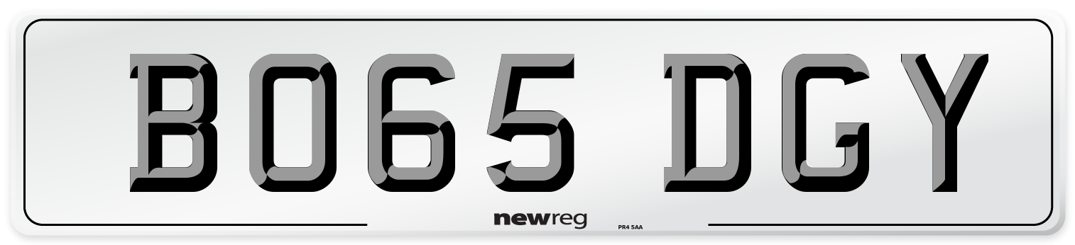 BO65 DGY Number Plate from New Reg